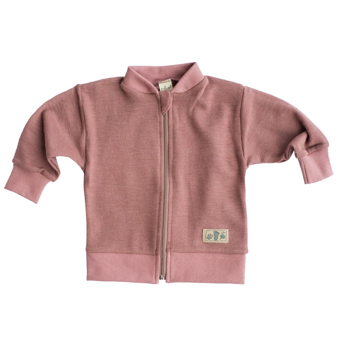 Lilano Wolle-Seide Baby- und Kleinkind Strickjacke, 70% Bio-Wolle, 30% Seide, mit Reissverschluss 62