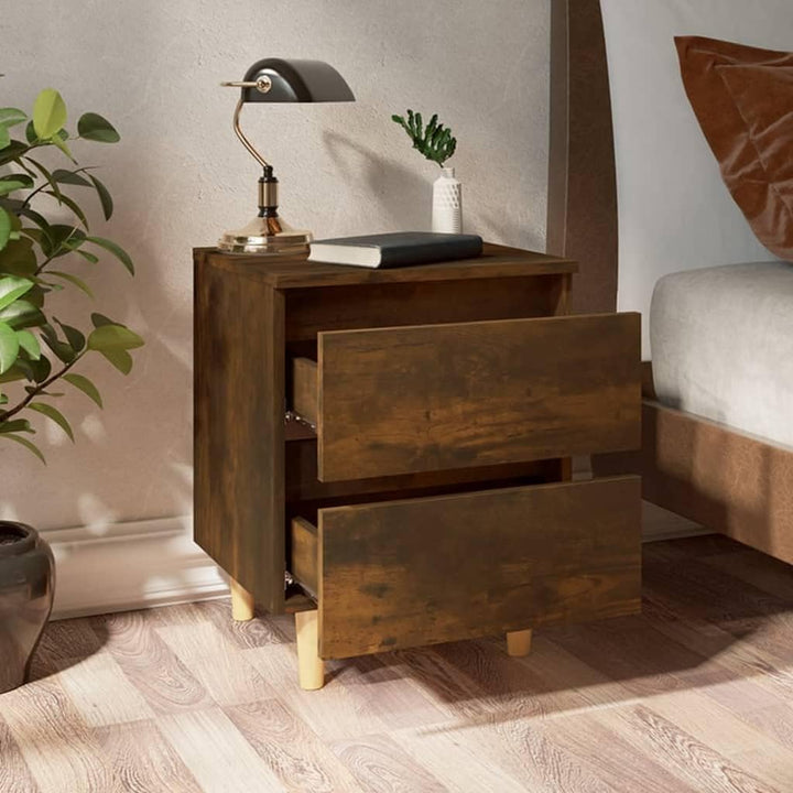 FIRBNUS Bedside Table Nachtkonsole Beistelltisch mit Stauraum Night Stand Nachttisch mit Massivholz-