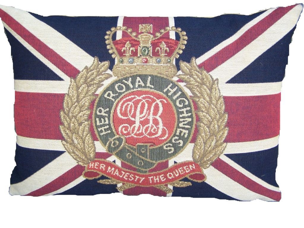 Mars &amp; More - Kissen - Dekokissen - Gobelin - Flagge Her Majesty 45 x 15 x 31 cm