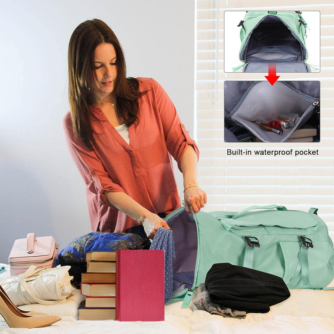 Unisex Sporttasche mit Rucksackfunktion Reisetasche mit Schuhfach Gross Reiserucksack Wasserdicht Le