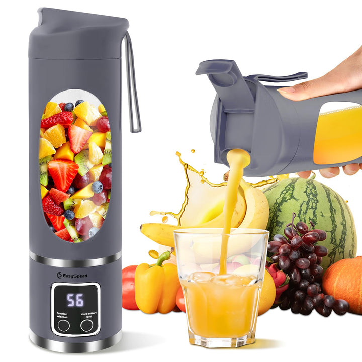 EasySpeed Tragbarer Mixer Smoothie Maker, 500ml Persönlicher Mini Entsafter Auslaufsicherem Deckel &