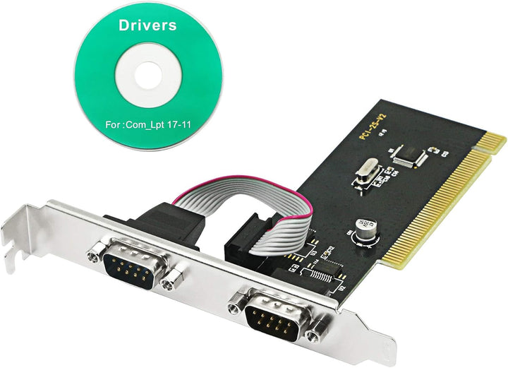 CERRXIAN PCI-auf-2 serielle Port-Erweiterungskarte DB9 serielle Port-Anschlüsse PCI auf 2 Ports COM