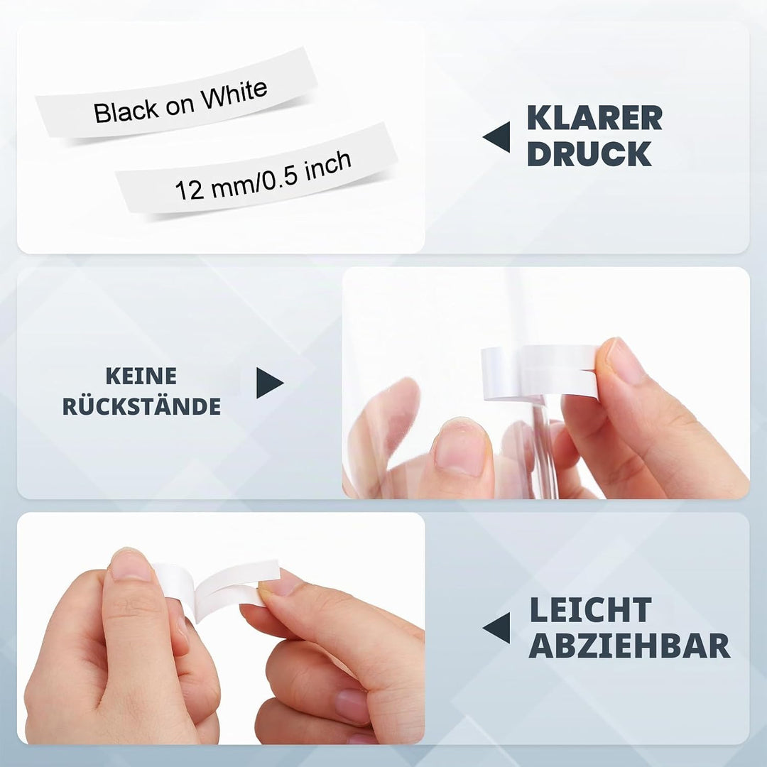 Thboxes 6 Rollen Etikettenband 12mm TZe-231 TZe-431TZe-531TZe-631 TZe-731 Kompatibel mit Brother P-T