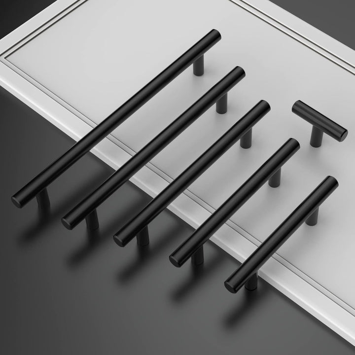 Amerdeco 10 Stück Möbelgriffe Edelstahl Schwarz 160mm Lochabstand Schrankgriffe für Küche, Schublade