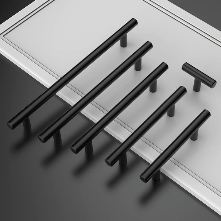 Amerdeco 10 Stück Möbelgriffe Edelstahl Schwarz 160mm Lochabstand Schrankgriffe für Küche, Schublade
