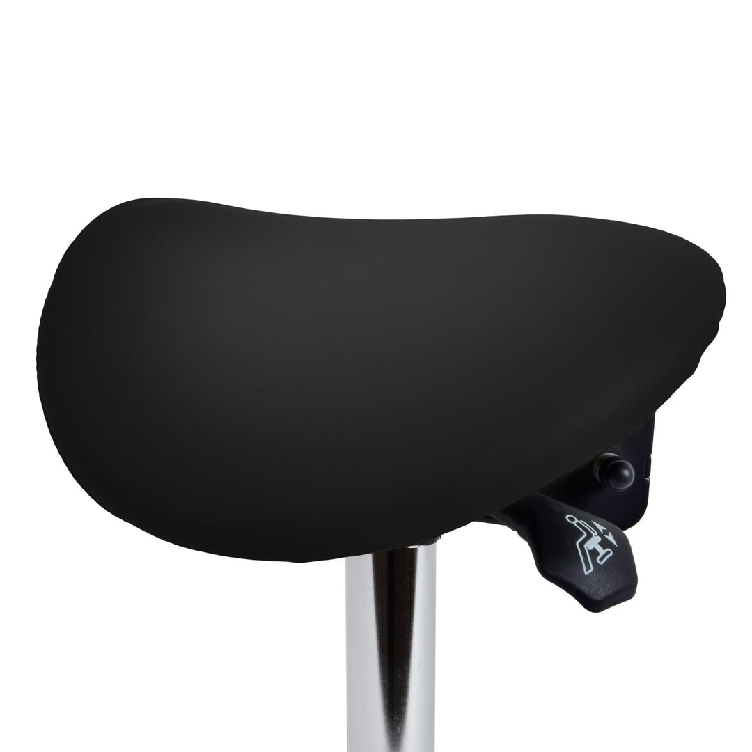 Teqler Drehhocker mit kippbarem Sattelsitz Schwarz