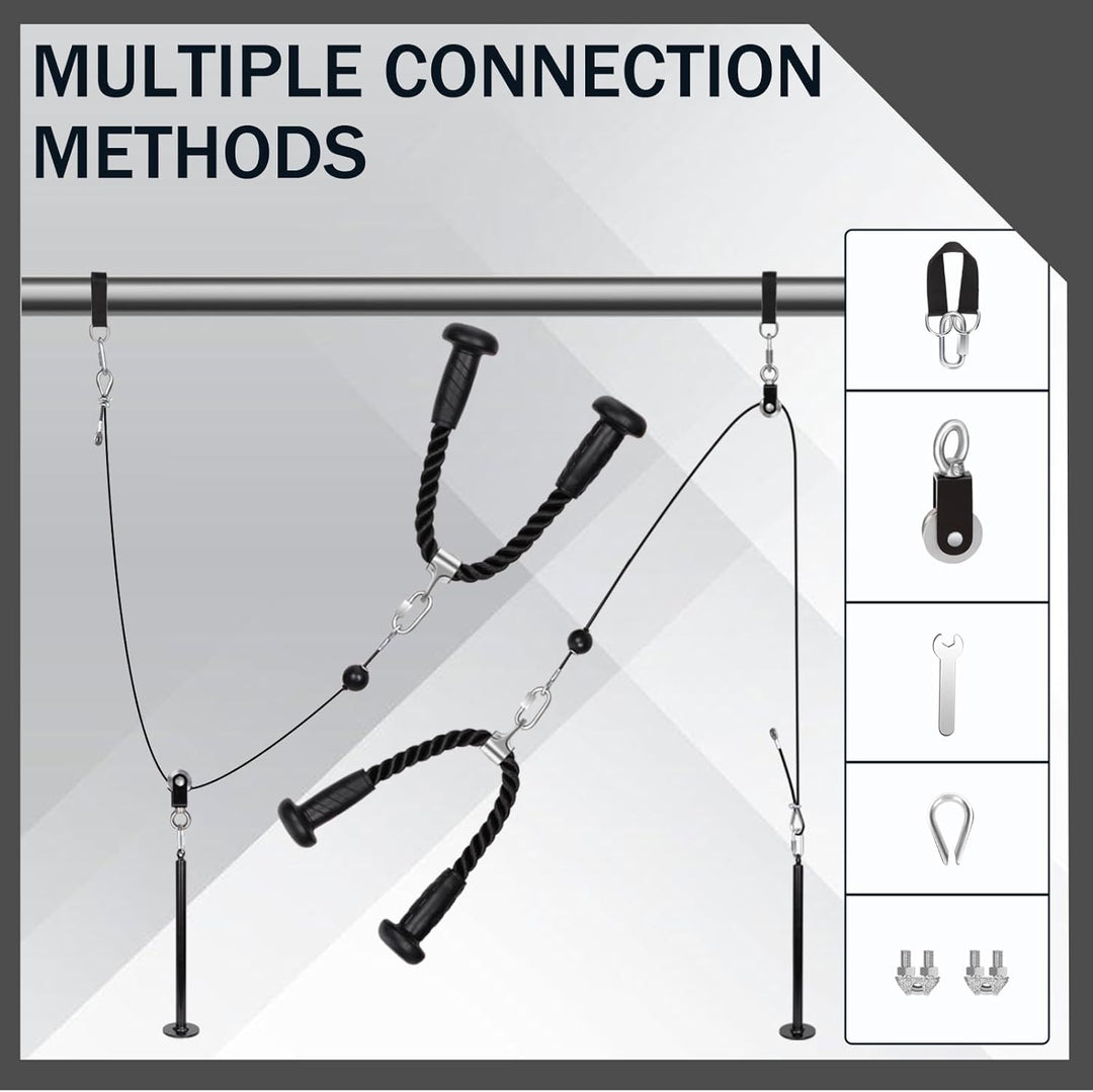 Trizepsseil mit Rutschfesten Gummigriff Kraftstation Griffe Fitness Griff gedrehtes Seil Kraftstatio