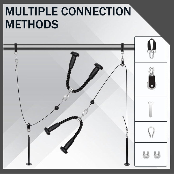 Trizepsseil mit Rutschfesten Gummigriff Kraftstation Griffe Fitness Griff gedrehtes Seil Kraftstatio