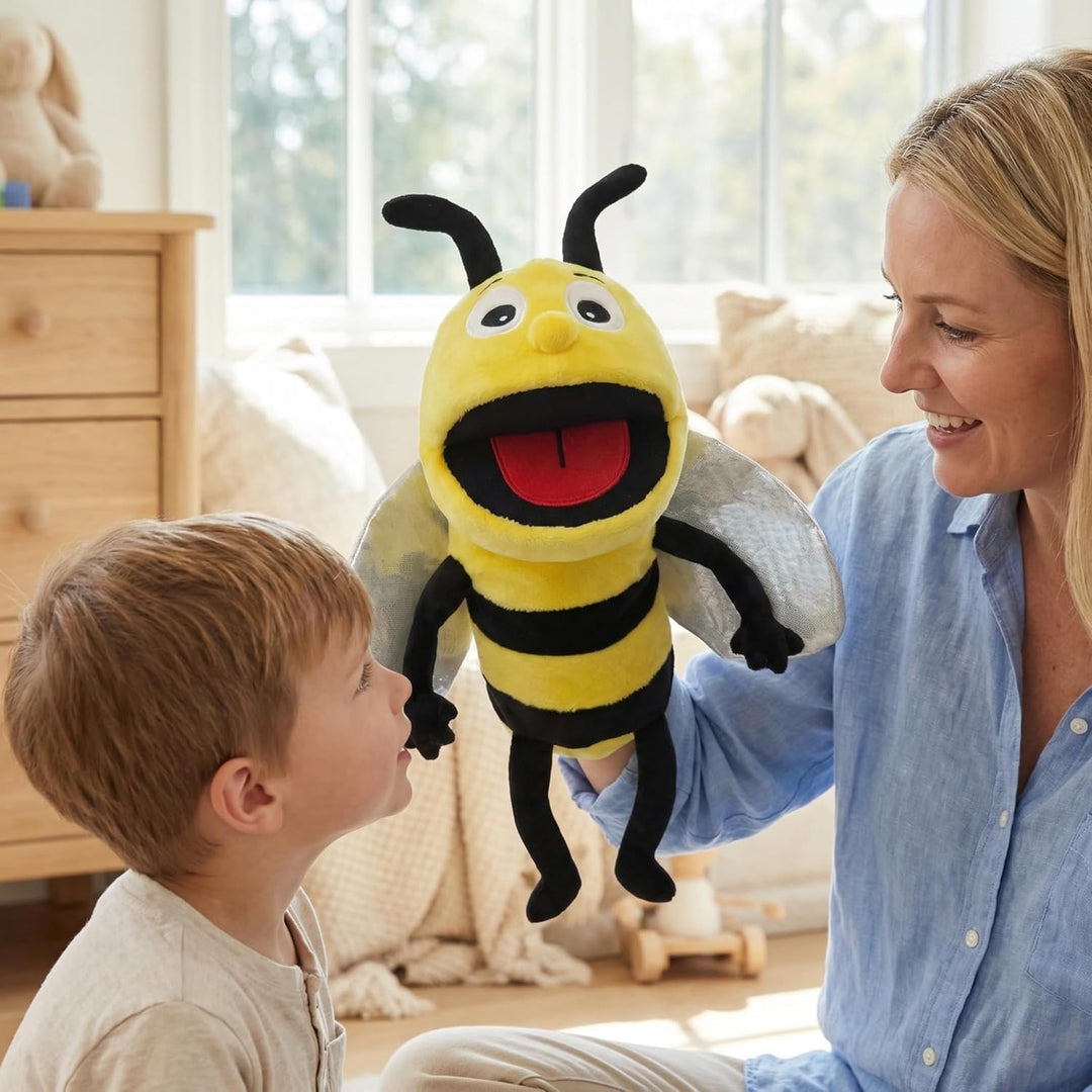 Insekten-Handpuppen für Kinder, Kleinkinder, inklusive Bienen, Schmetterlingen, Libellen usw. mit be