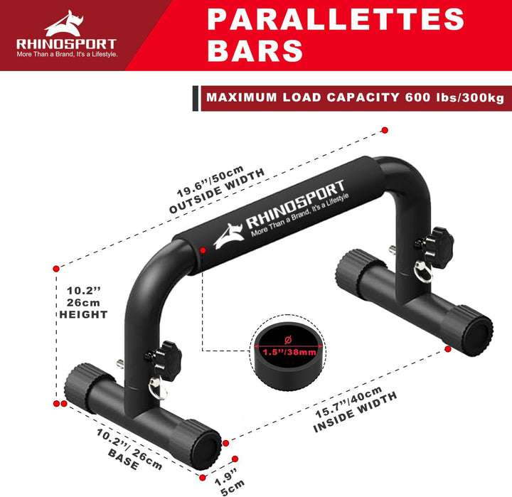 Parallettes Bars Dip Calisthenics Push Up Bars 10.2 in High 300Kg/661lbs Gewichtskapazität Krafttrai