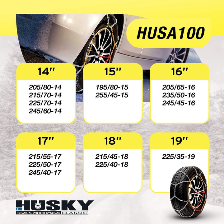 Sumex Classic Schneeketten Premium Alu-Stahl Made Husky HUSA100 Premium Winter Systeme Classic 100;