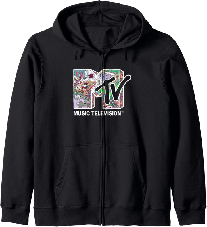 MTV Music Television Collage Fill Logo Kapuzenjacke