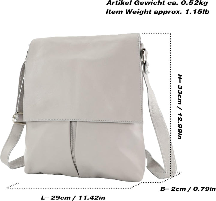 modamoda de - T75 - ital Crossover Umhängetasche Nappaleder Pastellrosa, Pastellrosa