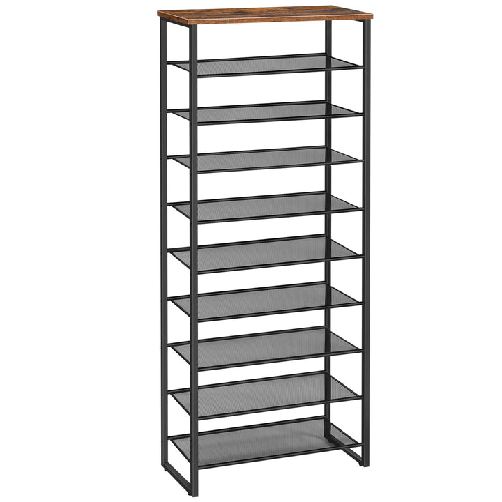 HOOBRO Schuhregal mit 10 Ebenen, Schuhschrank hoch, 60cm Schuhablage schmal, Schuhaufbewahrung, für