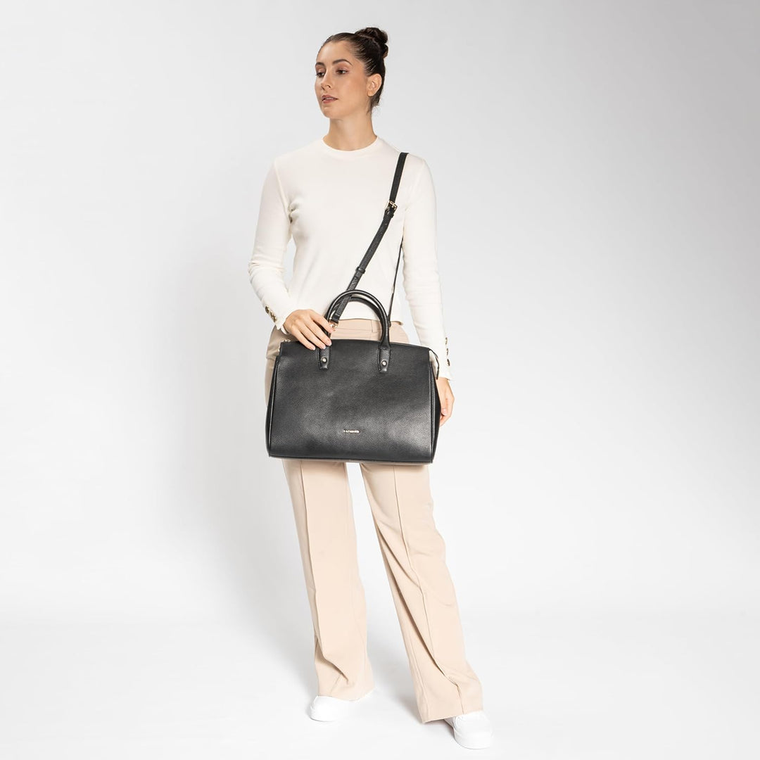 Lazarotti Bologna XL Damen Leder Handtasche | längenverstell- & abnehmbarer Tragegurt | sehr grosse