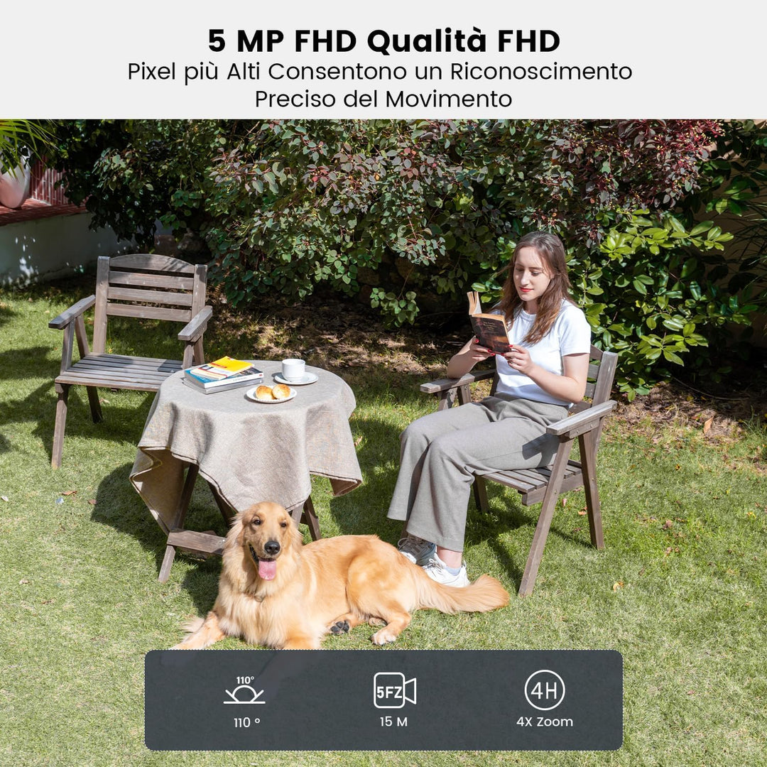 ieGeek 5 MP externe WLAN-Kamera mit WiFi 2,4/5 GHz, 360°PTZ Überwachungskamera, WLAN-Überwachungskam