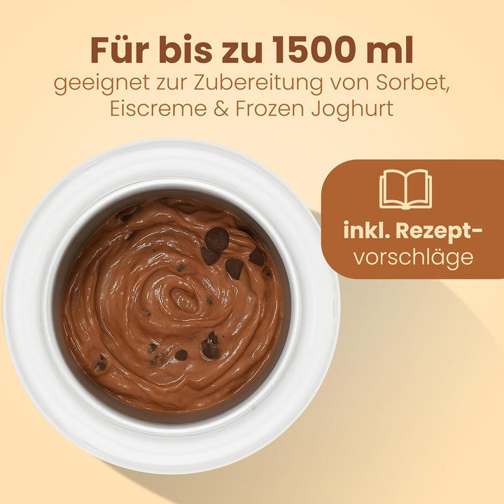Clatronic Eismaschine/Softeismaschine/Speiseeismaschine ICM 3764 für Eiscreme/Sorbet/Frozen Yoghurt/