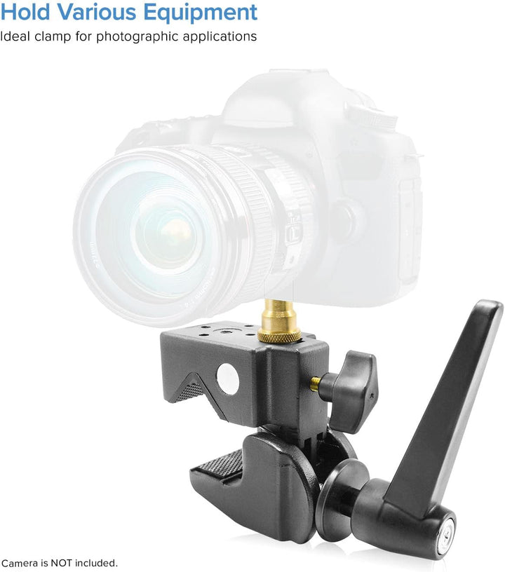 LimoStudio AGG1108 Superklemme mit Standard-Metallbolzen für Foto-Videostudio Schwarz (1 Stück), Sch