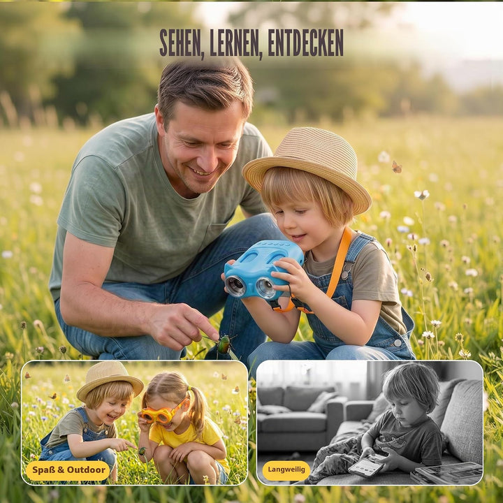 1000X Digital Mikroskop für Kinder Pocket: 2-in-1 Lupe &amp; 10X Teleskop - Geschenk für Jungen Mädchen