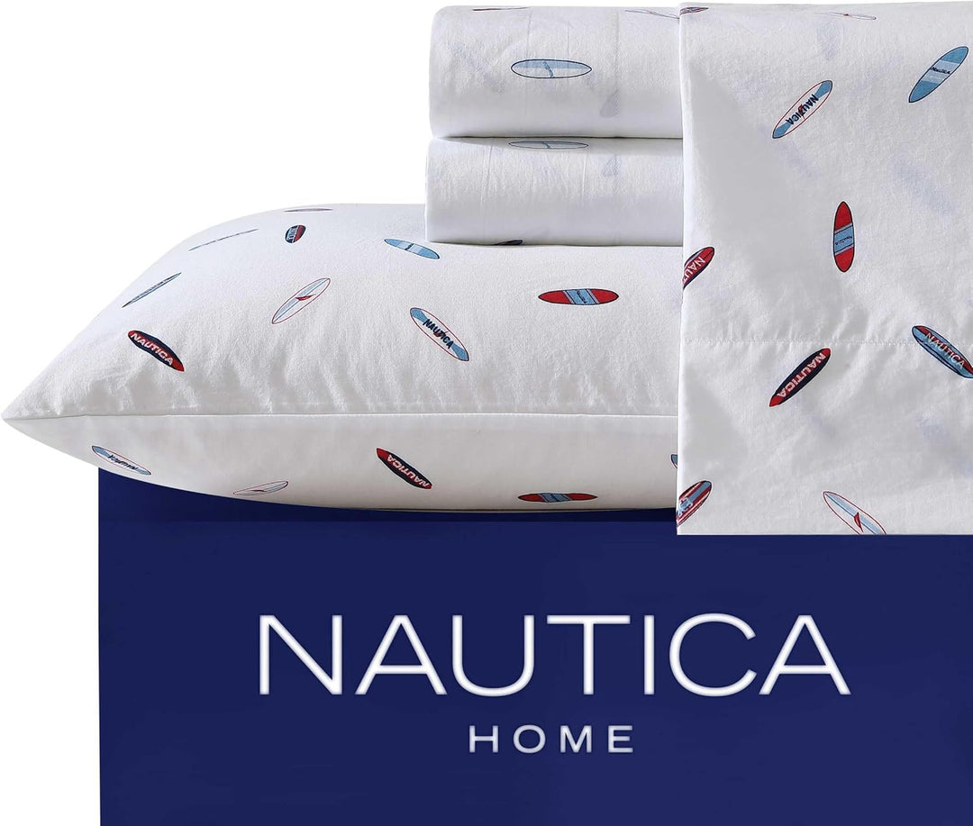 Nautica Bettwäsche-Set aus Baumwollperkal, knackig und kühl, leicht und atmungsaktiv (hohe Surf-Qual