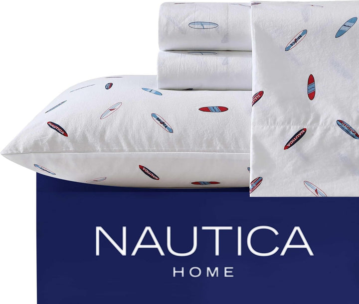 Nautica Bettwäsche-Set aus Baumwollperkal, knackig und kühl, leicht und atmungsaktiv (hohe Surf-Qual