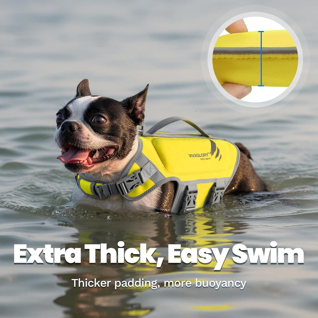 VIVAGLORY Leichte Rettungsweste für Hunde, Haustiere Lebensretter Hautfreundliche Neopren für Kleine