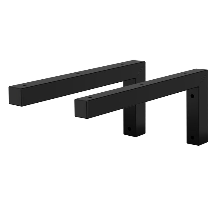 ML-Design 2er Set Wandkonsole Winkel L-Form für Waschtisch, 350x150 mm Schwarz Stahl, Design Waschti