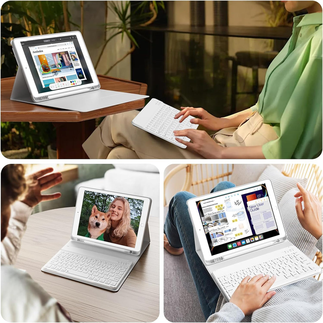 Tastatur Hülle für iPad 9. Generation / 8. Generation / 7.Generation 10,2 Zoll, Magnetisch Abnehmbar