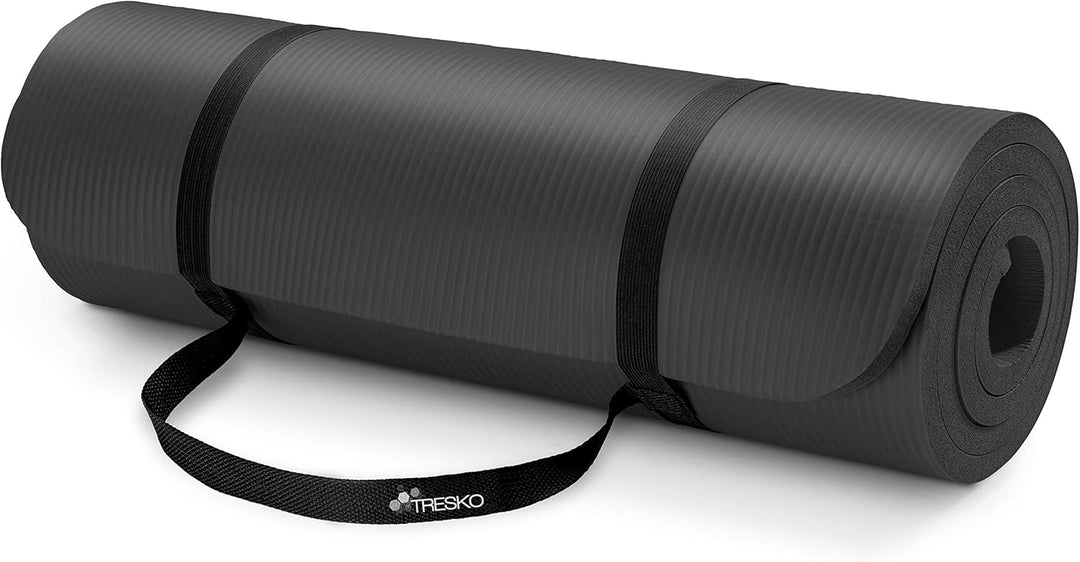 TRESKO Yogamatte Phthalatfrei - Gymnastikmatte rutschfest, Pilatesmatte Fitnessmatte mit Tragegurt,