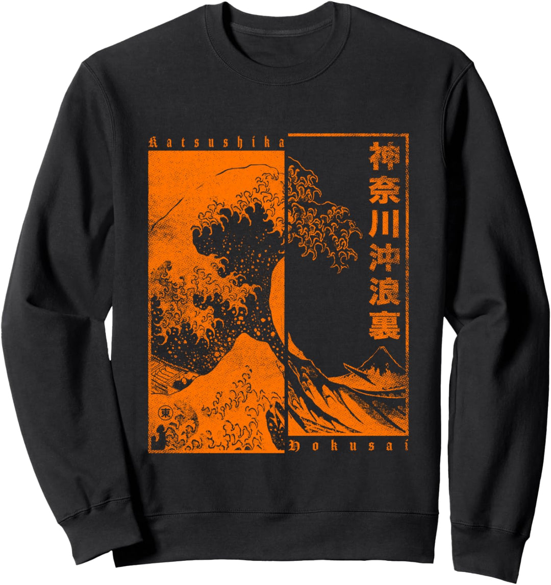 Japanische Welle Japan Style Die Grosse Welle Vor Kanagawa Sweatshirt
