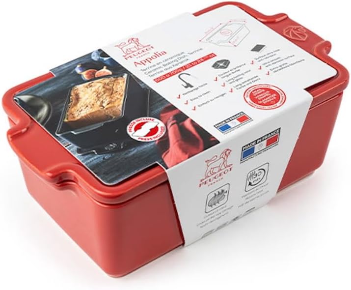 PEUGEOT - Terrine aus Keramik mit Presse - 20 cm x 11 cm x 7,5 cm - Inhalt: 0,65 L - 10 Jahre Garant