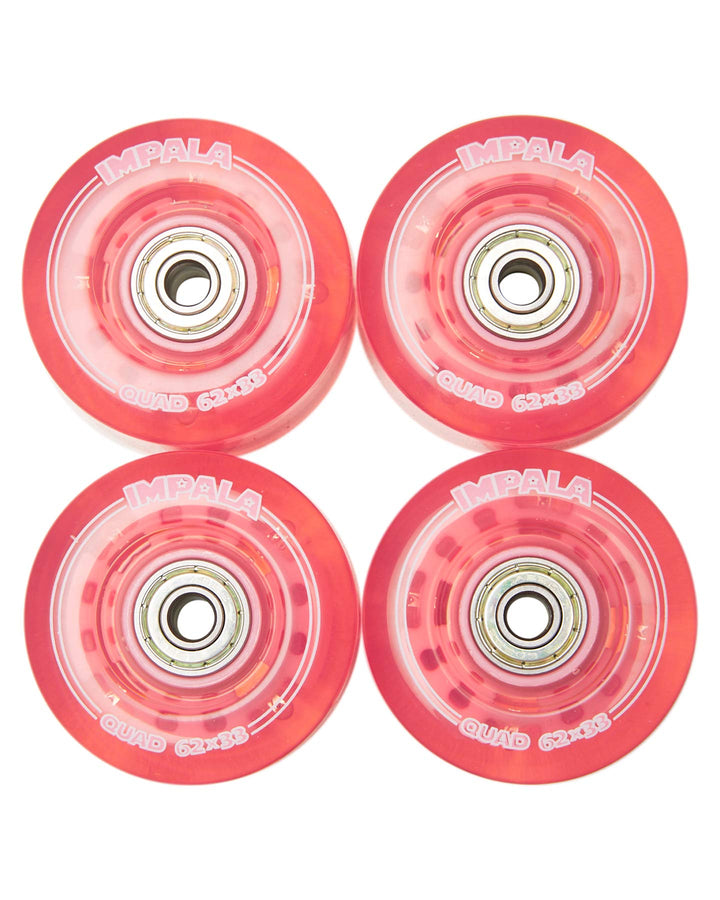 Impala Skate - Packung mit 4 beleuchteten Rollen für Rollschuhe Pink, Pink