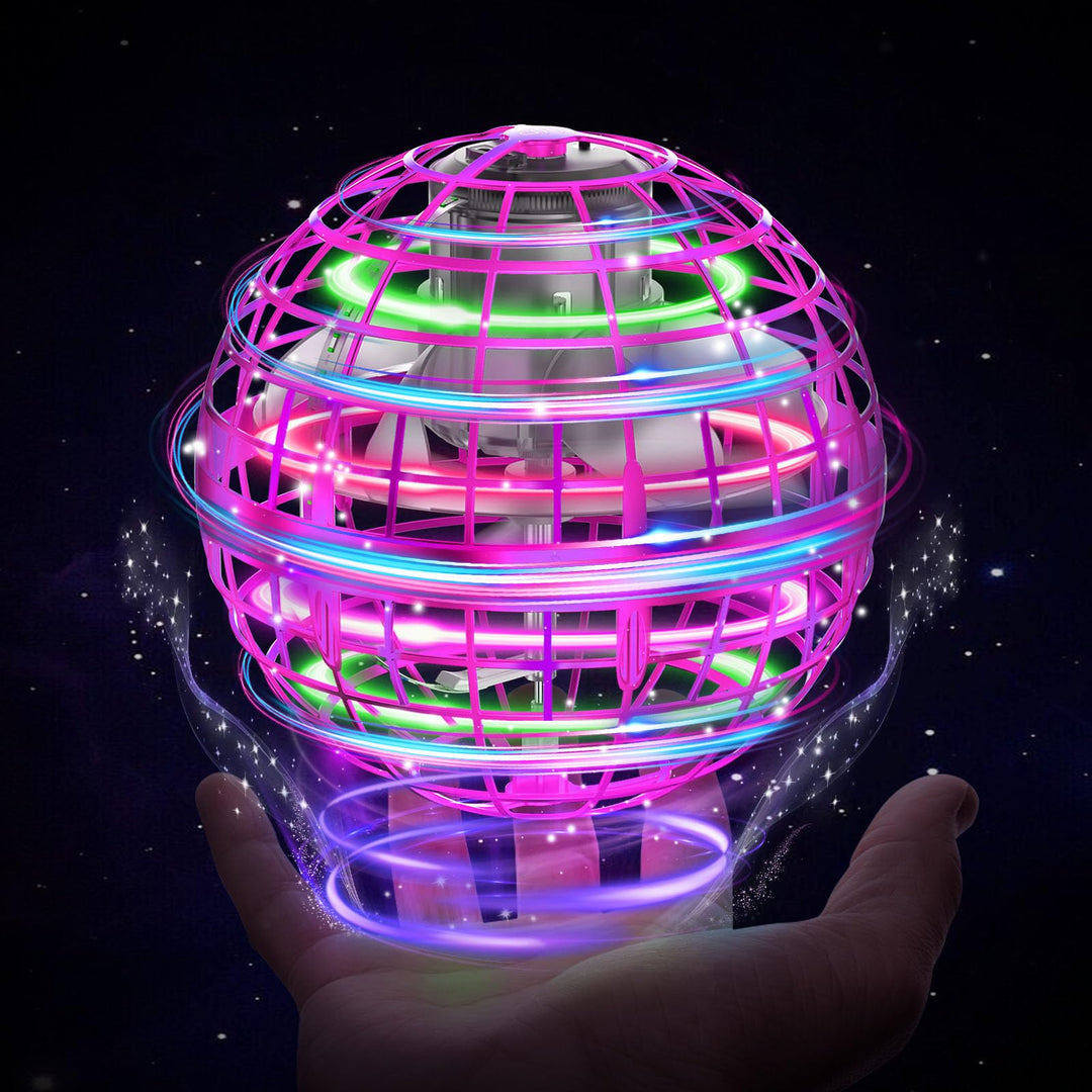 Fliegender Ball 2025, Flying Balls mit Led-Beleuchtung, Orbi Drohne Orbit Ball Hover Spinner Toy Ges