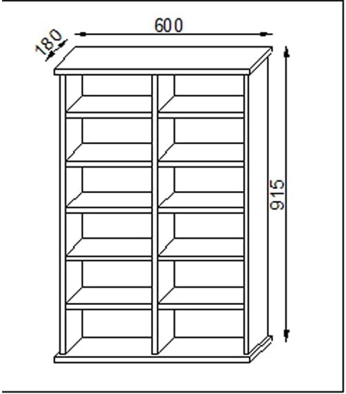 VCM 50443 Regal Schrank DVD CD Rack Medienregal Medienschrank Aufbewahrung Holzregal Standregal Möbe