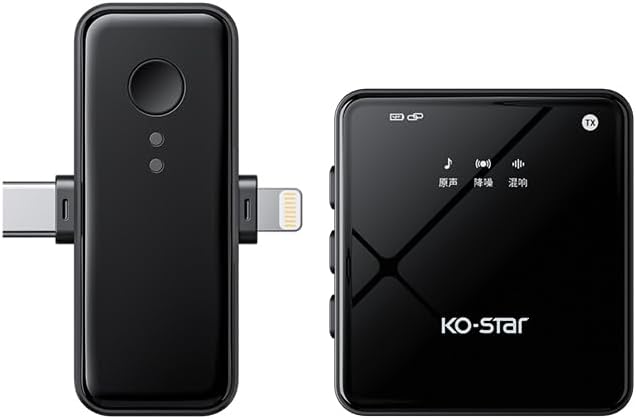 KO-Star M-240 Kabelloses Ansteckmikrofon 2,4G Plug & Play für iPhone (Lightning) & Kamera, Rauschunt
