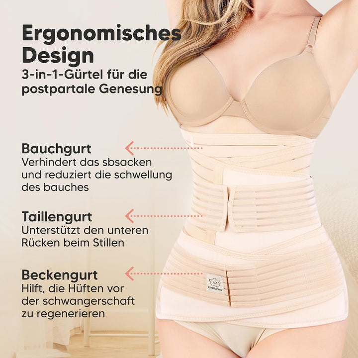 KeaBabies Revive 3 in 1 Postpartum Gürtel für Damen - Bauchgurt nach Geburt Kaiserschnitt, Rückbildu