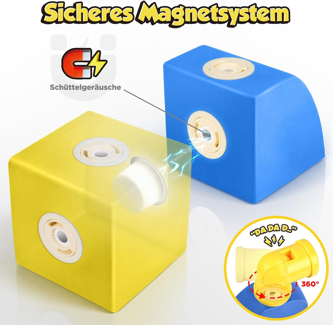 Magnetische Bausteine Spielzeug für Kinder 3-6, 100 Stück Schlossbau-Softblöcke Lernspielzeug für Ki