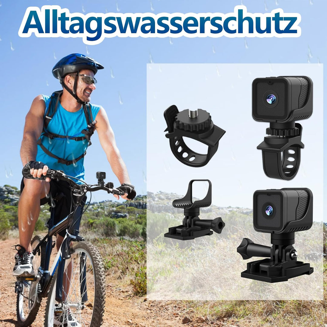 Mini Action Cam, WiFi 1080P HD & 120° Weitwinkel Helmkamera, 4 Stunden grosser Akku Actionkameras mi