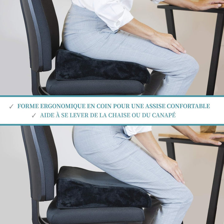 bonmedico Sitzkissen orthopädisch - Ergonomisches Memory Foam Kissen für Bürostuhl, Auto, Rollstuhlk