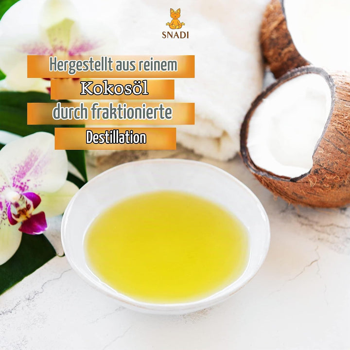 Fraktioniertes Kokosnussöl (MCT) Bio 500 ml | 100% Rein und Natürlich | Tiefenfeuchtigkeitscreme für
