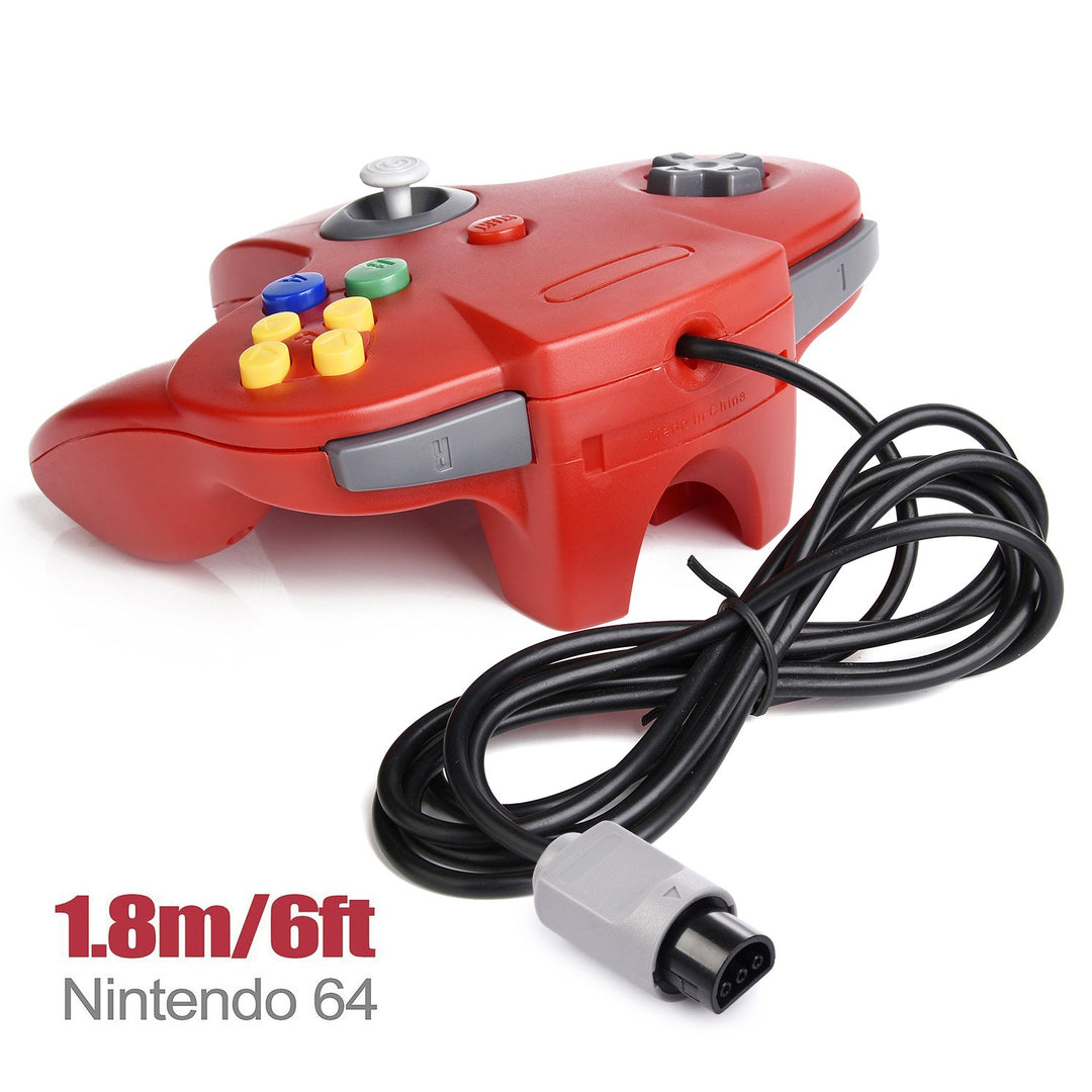 miadore Retro N64 Controller für N64-Konsole,Nicht-PC-USB-Version,(Rot) Red, Red