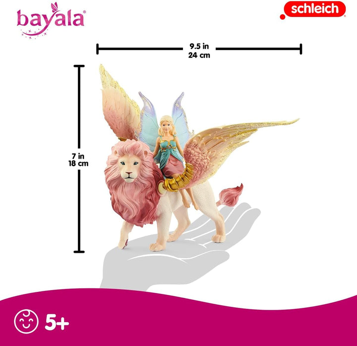 Schleich 70714 bayala Fairy in Flight on Winged Lion Single Standardverpackung, Single Standardverpa