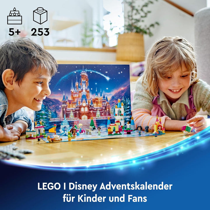 LEGO │ Disney Princess Adventskalender 2024, Bauspielzeug mit 5 Mikro-Spielfiguren, Adventsbauset fü