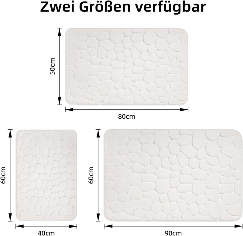 chakme Badematte Memoryschaum Badteppich Memory Foam Duschvorleger Saugfähige Badvorleger Badezimmer