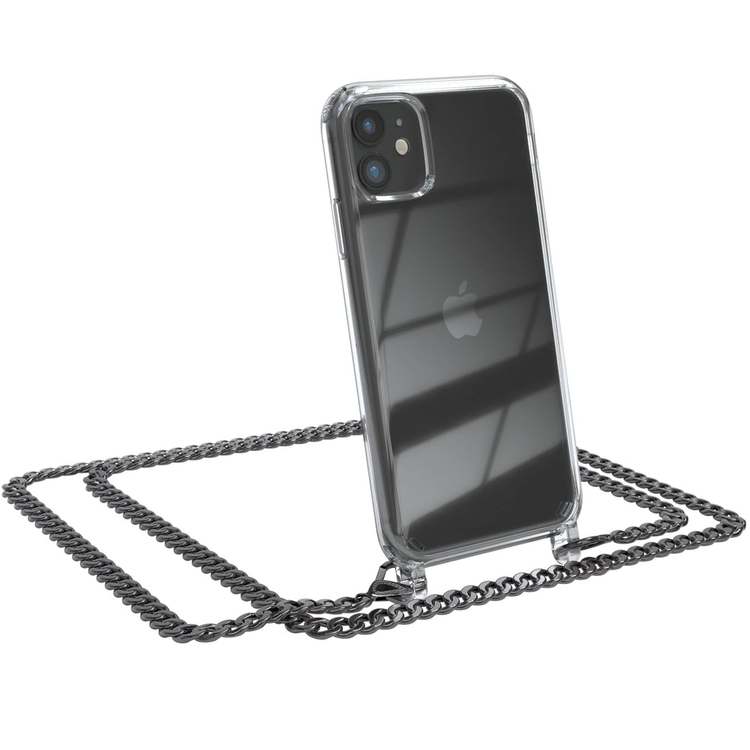 EAZY CASE Handykette kompatibel mit iPhone 11 Handyhülle mit Metall Umhängeband und Ersatz Kordel sc