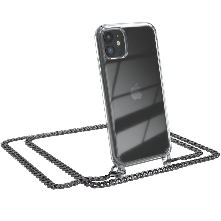 EAZY CASE Handykette kompatibel mit iPhone 11 Handyhülle mit Metall Umhängeband und Ersatz Kordel sc