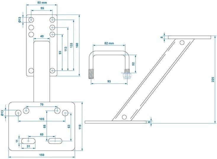 Reserverad Halter Anhänger 4/5-Loch-Felgen 8-16-Zoll-Reifen verzinkter Stahl Reserveradhalter für Wo