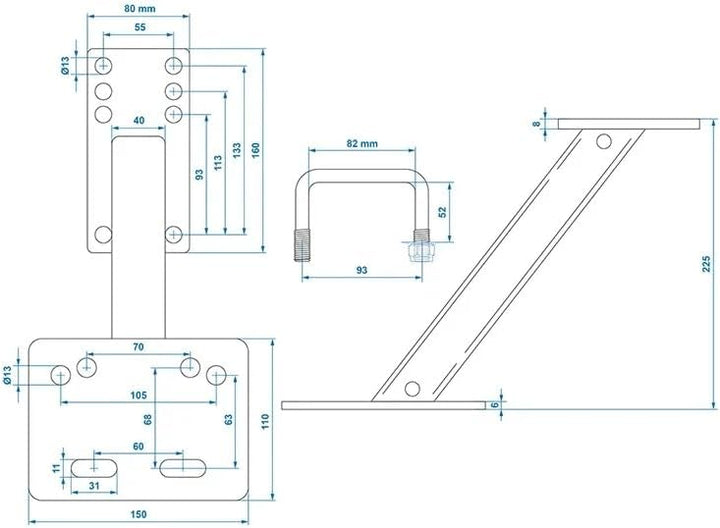 Reserverad Halter Anhänger 4/5-Loch-Felgen 8-16-Zoll-Reifen verzinkter Stahl Reserveradhalter für Wo