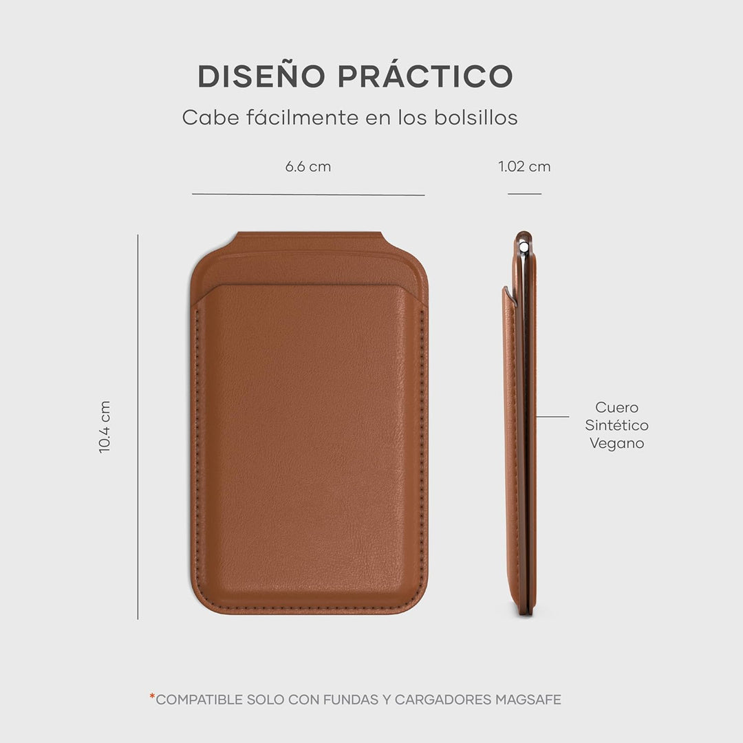 SATECHI Magsafe Wallet und Double Flap Stand mit Magnetfunktion, iPhone Wallet mit 4 Kartenfächern,