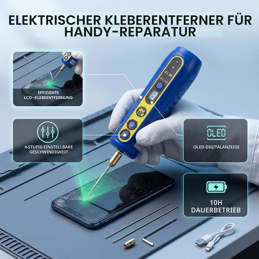 Fafeicy Elektrisches Leimentfernungswerkzeug, IR13-Handybildschirm-Hartkleberentferner Trockenleimsc